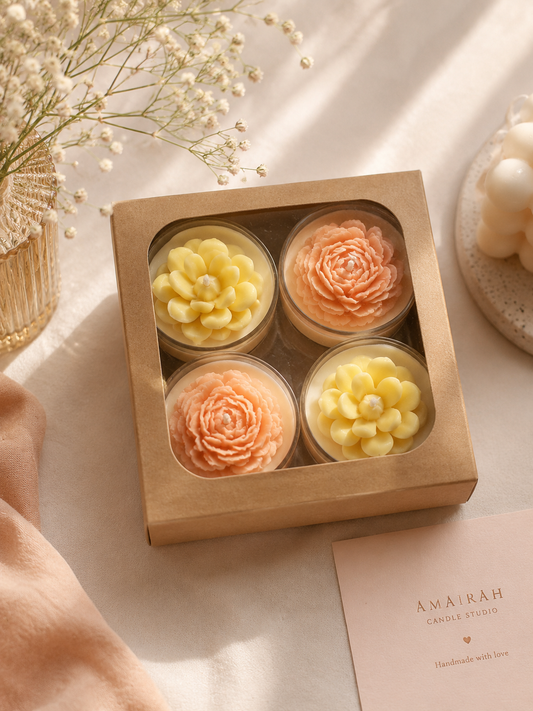 Succulent tealights box of 4