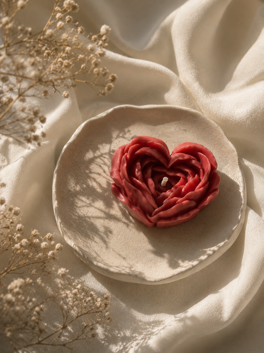 Heart flower candle