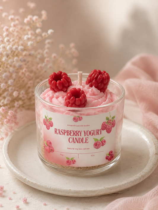 Rasberry yogurt candle