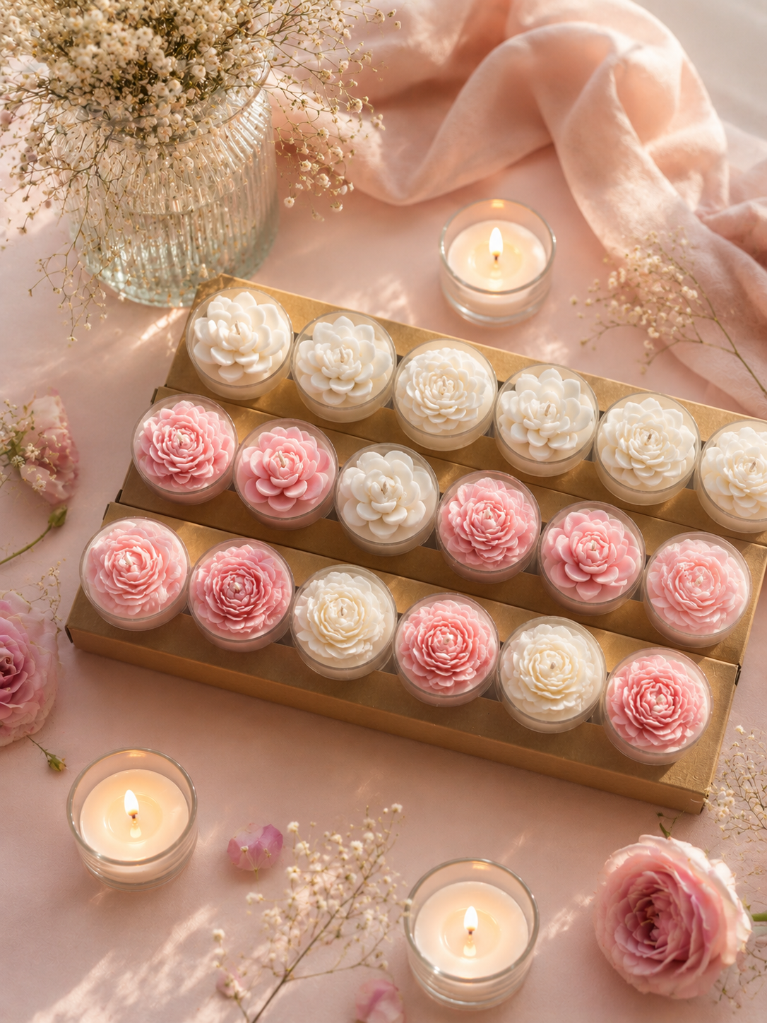 Succulent tealights box of 4