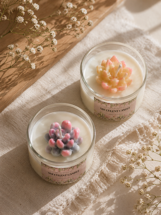 Succulent candle- mini