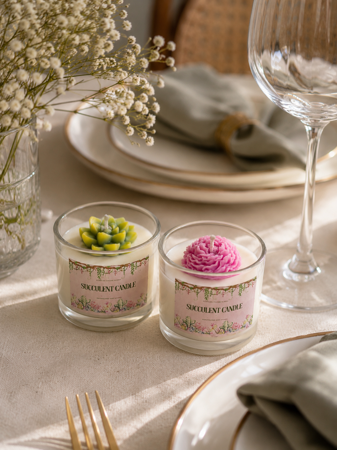 Succulent candle- mini