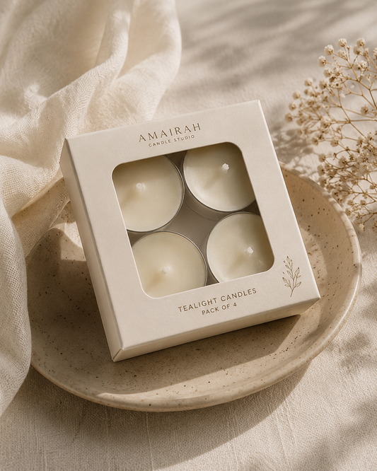 Round tealight candles box of 4