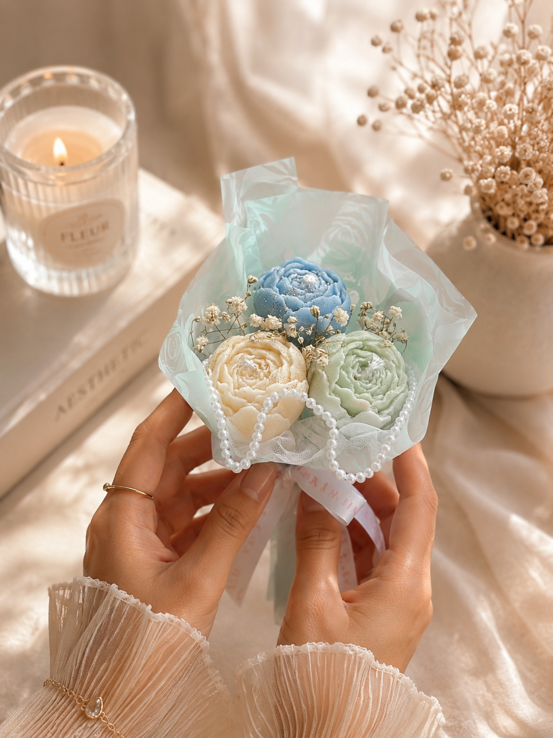Flower candle bouquet- mini