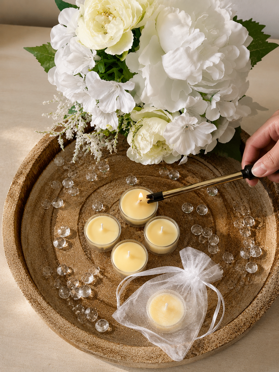 Round tealight candles box of 4