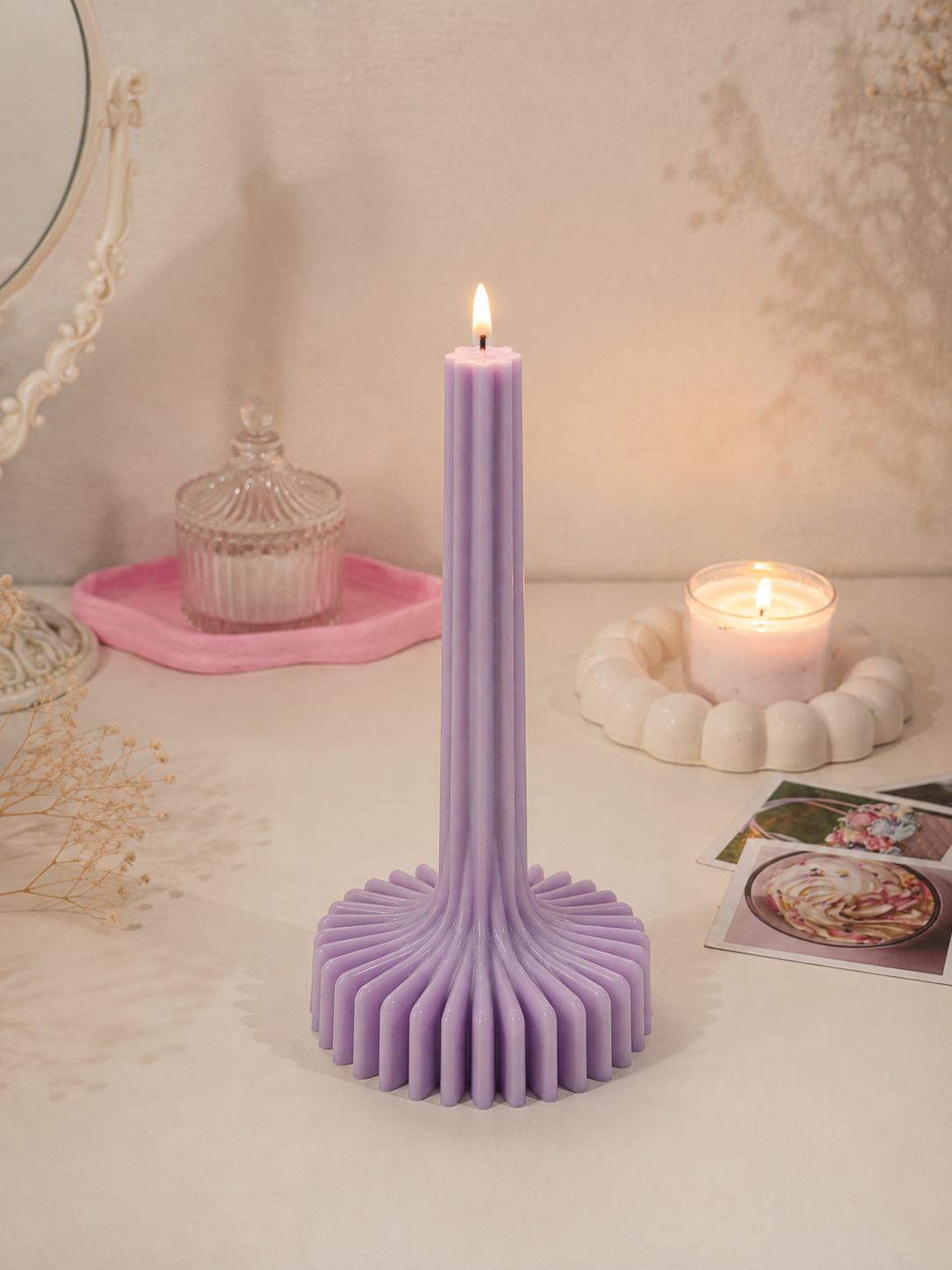 Ribbed Pillar candle