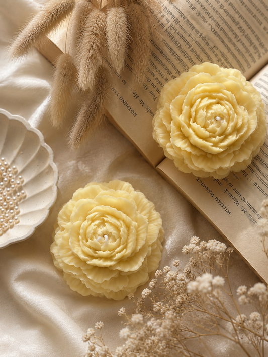 Peony flower candle