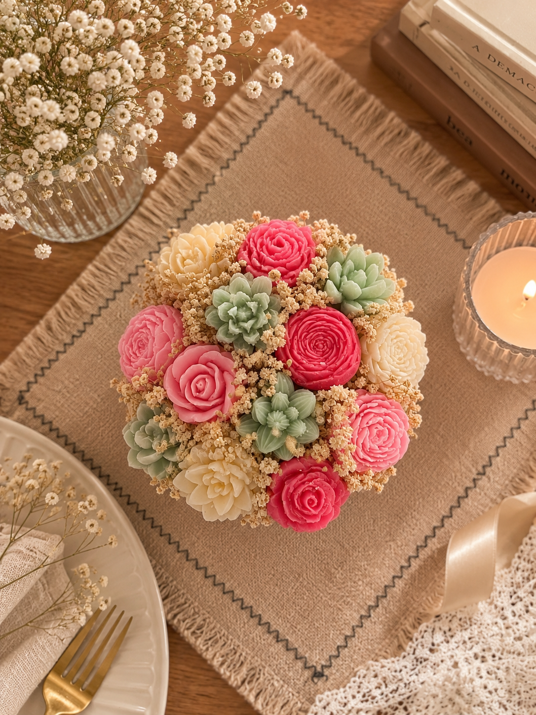 Bouquet bowl candle
