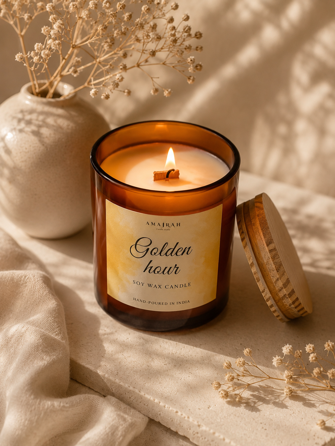 Golden hour candle
