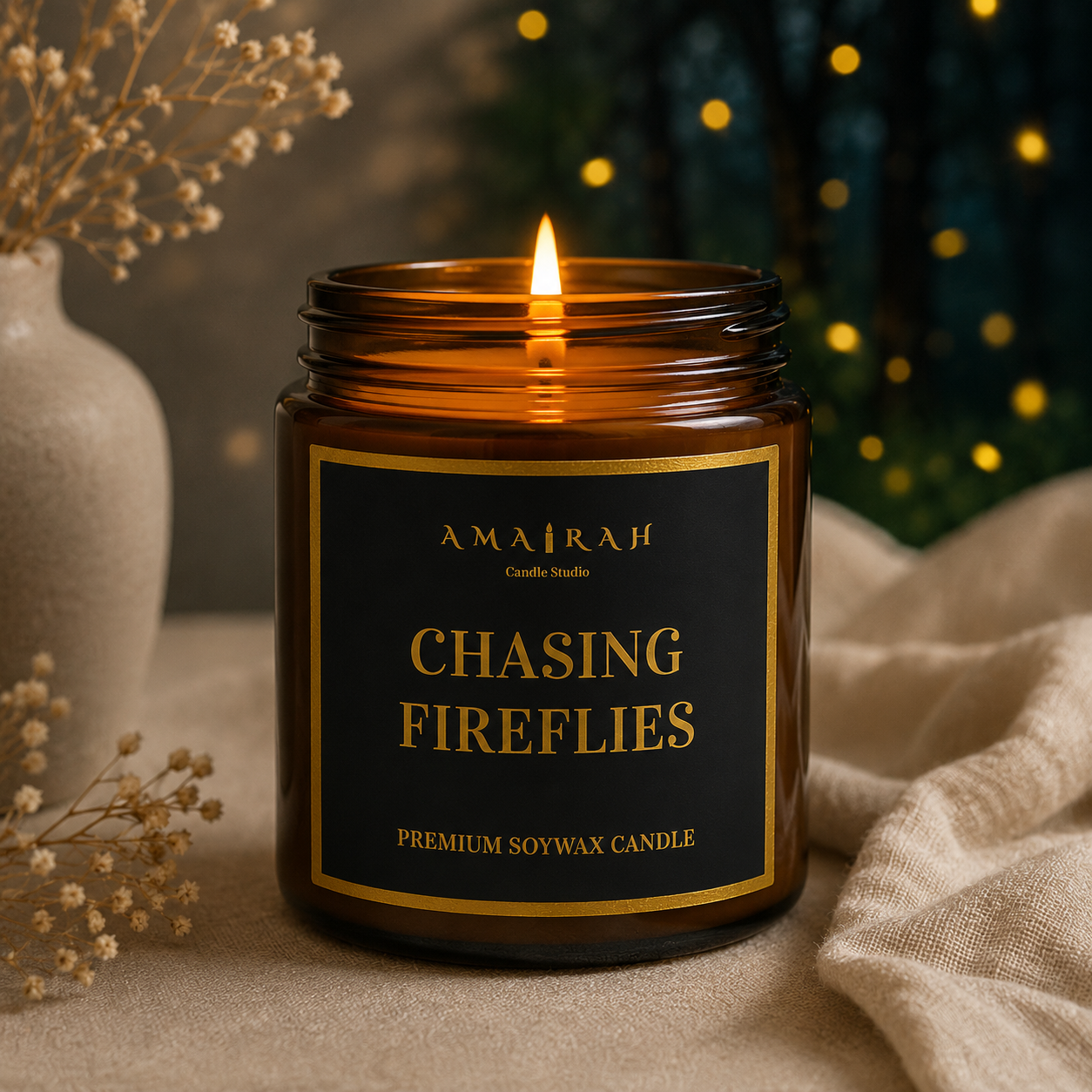Amber jar candle