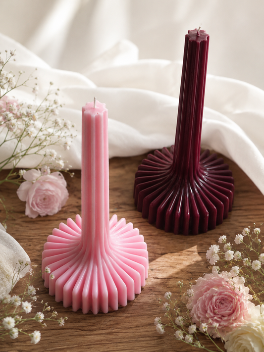Ribbed Pillar candle