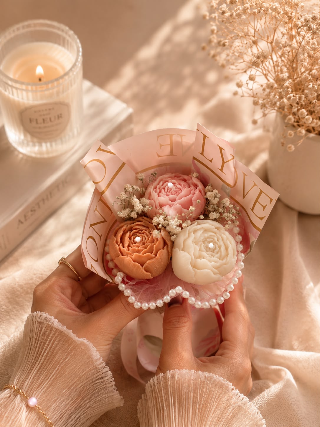 Flower candle bouquet- mini